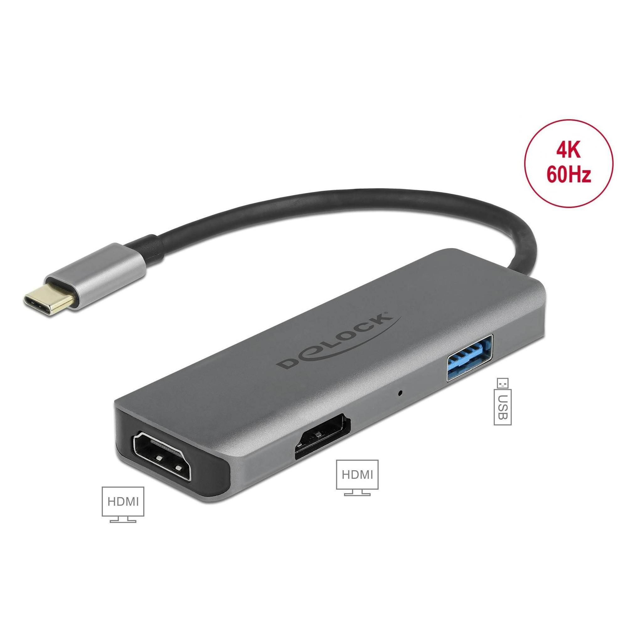 Delock Adapter USB Type-C - HDMI/USB 2.0 4K 60 Hz (HDMI) (87780)