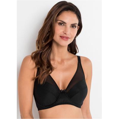 Minimizer-BH BONPRIX, Damen, Gr. 75, Cup F, schwarz, Obermaterial: 92% Polyamid, 8% Elasthan. Futter: 92% Polyamid, 8% Elasthan, BHs Minimizer-BH, Minimizer-Effekt, aus Polyamid und Elasthan, klassischer Stil