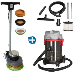 Einscheibenmaschine Setangebot Sprintus EEM 13 R Exzenter inkl. Bürsten, Teller, Nass- und Trockensauger