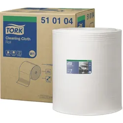 Tork 510104 Putztuchrolle Papierwischtücher 42x38 cm weiß 42x38 cm, 1000 Abrisse/Rolle, 1 Rolle