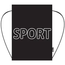 Turnbeutel mit Zugband, Motiv: Sport schwarz