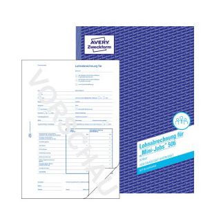 AVERY Zweckform Lohnabrechnung für geringfügig/kurzfristig Beschäftigte Formularbuch 506