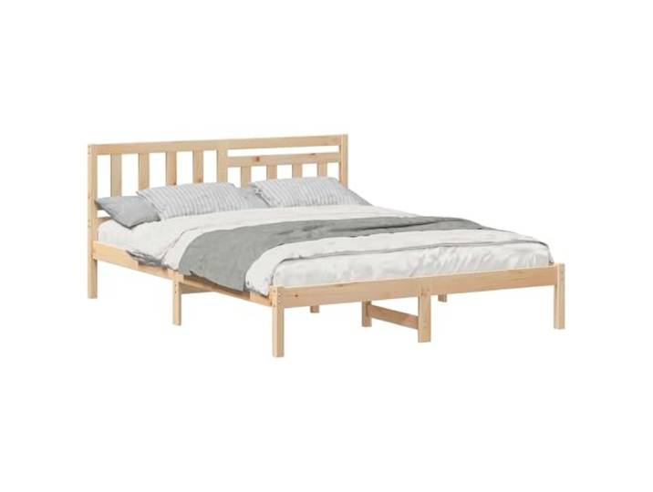 PUGYNBK Bettgestell Braun 160 x 200 cm Kiefer massiv Lattenrost, minimalistisches Design, ohne Lattenrost, einfache Montage, Holzbeine