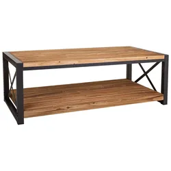 BEISTELLTISCH aus Metall und Holz, 122x60x44cm