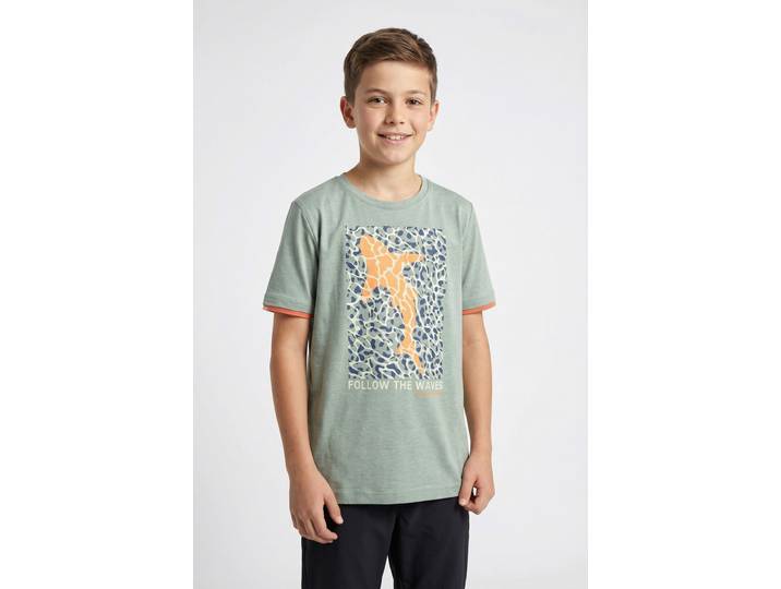 Funktionsshirt KILLTEC KOS 132 BYS TSHRT , Kinder, Gr. 176, helles naturgrün, Obermaterial: 65% Polyester, 30% Baumwolle, 5% Elasthan, Shirts Funktionsshirt, für Wandern und sportliche Aktivitäten
