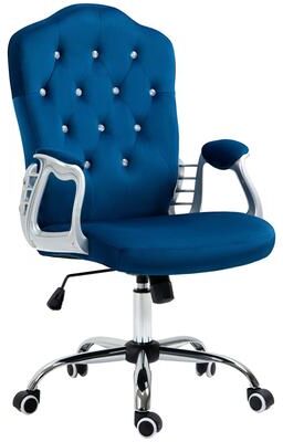 Vinsetto Home Office Chair, Computer Chair, Button Tufted Desk Chair with Swivel Wheels, Adjustable Height, and Tilt Function
