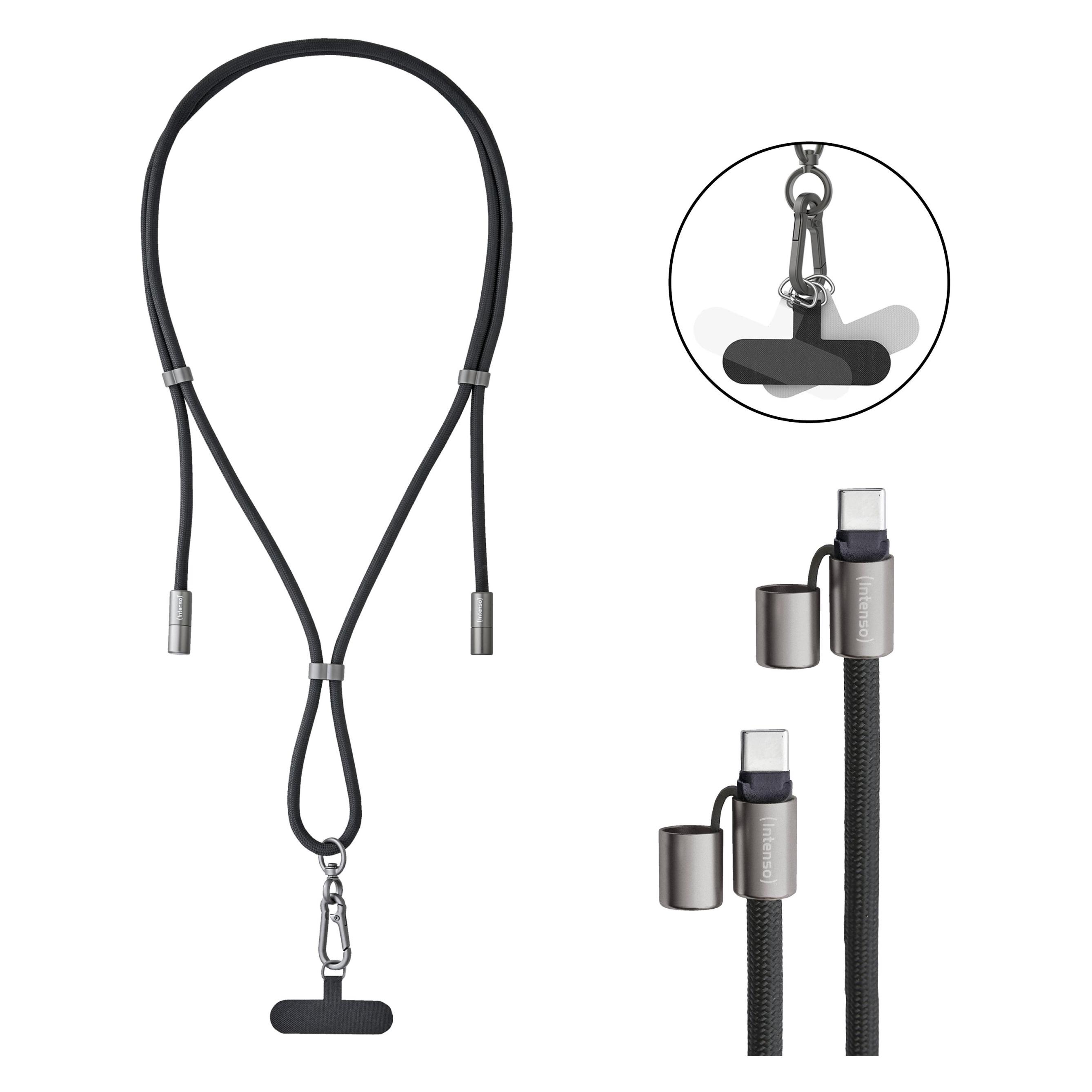 Intenso Cable CABLE USB-C TO USB-C 1.65M/LANYARD BLACK 7991000 (1.65 m, 60 W) (7991000)