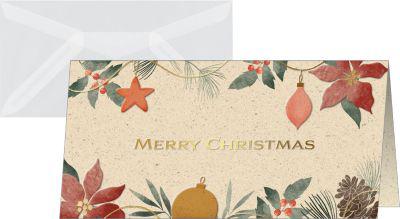 Sigel Weihnachtskarten-Set "Christmas Art", DIN lang, Graskarton, 10 Stück + 10 Umschläge