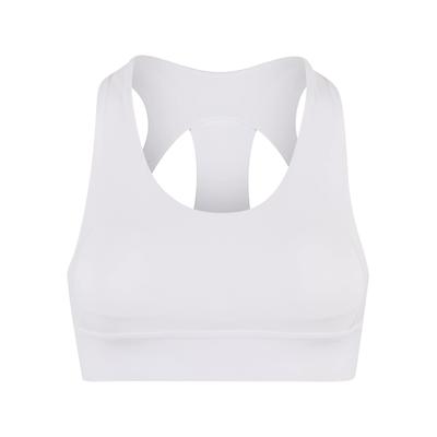 Sport-BH URBAN CLASSICS "Urban Classics Ladies Sports Bra Ladies Sports Bra", Damen, Gr. XS, Cup 0, weiß, 80% Nylon, 20% Elasthan, BHs Sport-BH