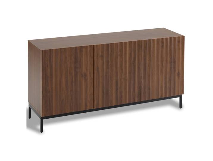 Buffet 3 portes au design ondulé 3d 150x40x80 cm, marron foncé
