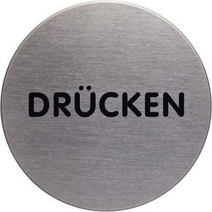 Durable Hinweisschild 4900-61 Picto, Edelstahl, Ø 6,5 cm, Drücken