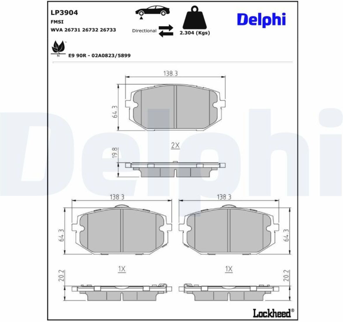 Bremsbelagsatz DELPHI LP3904
