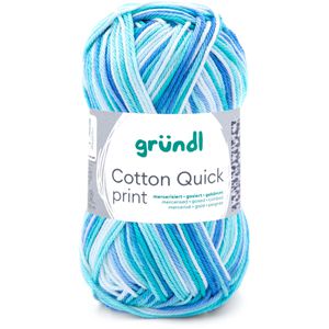 Gründl Häkelgarn 861-183 Cotton Quick print, aqua multicolor, 50 g / 125 m, Nadelstärke 3-4, 100% Baumwolle