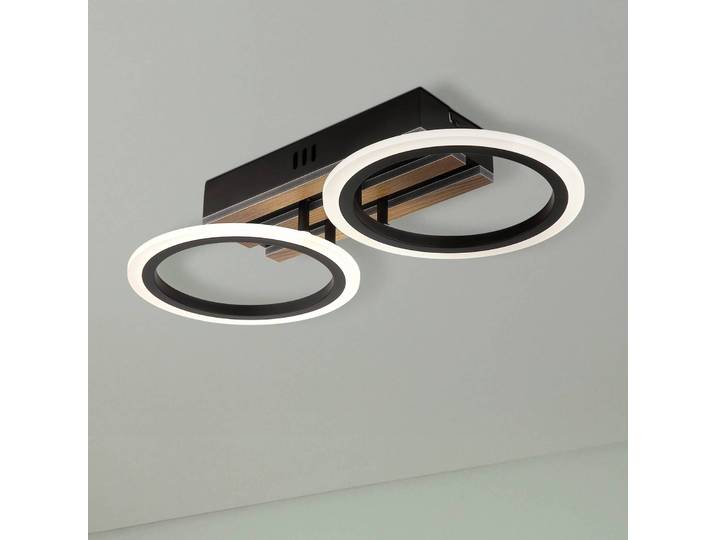 Globo LED Deckenlampe Blevins, schwarz, für Wohn- / Esszimmer, Metall, Modern, LED Deckenleuchte