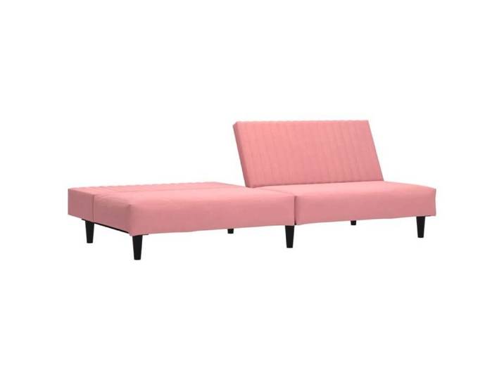 Canapé-lit convertible 2 places - SOLOMOON - Rose velours - 200x84 5x69 cm - 200x100x32 cm en mode lit