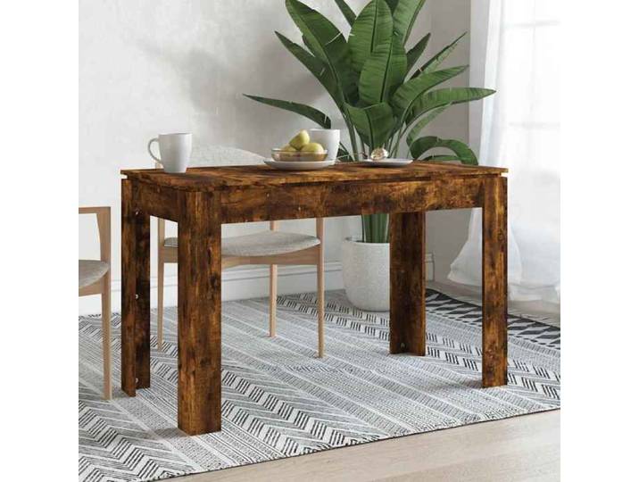 SALE 2025 Table à Manger Industriel - Table à dîner - Chêne fumé - 120x60x76 cm - bois d'ingénierie 25 Kg 3191