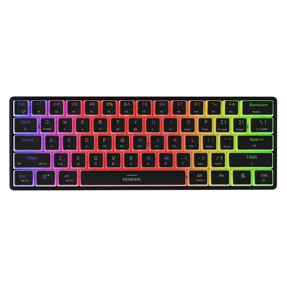 Genesis Klawiatura Dla Graczy Thor 660 G2 Us Black Bezprzewodowa RGB Mechaniczna Gateron Brown (US, Kabelgebunden, Kabellos) (NKG-2196)