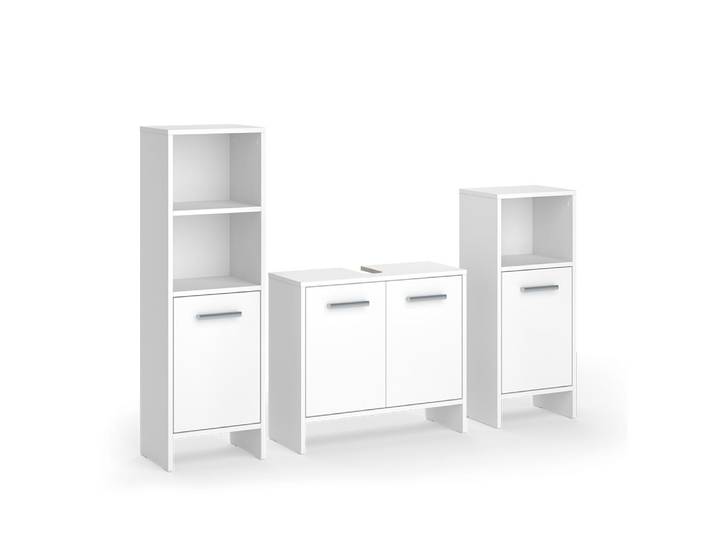 Meubles bain 3 pièces blanc 63.8x57cm
