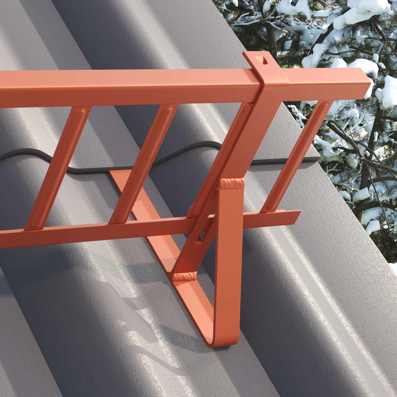 vidaXL Protection de neige pour toit Rouge 300 x 29,5 x 34,5 cm Acier