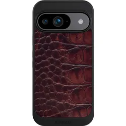 Nivocase Hülle für Google Pixel 9 Handyhülle NIVOcore Case Schwarz Animalprint Krokodil Leder (Google Pixel 9), Smartphone Hülle, Schwarz
