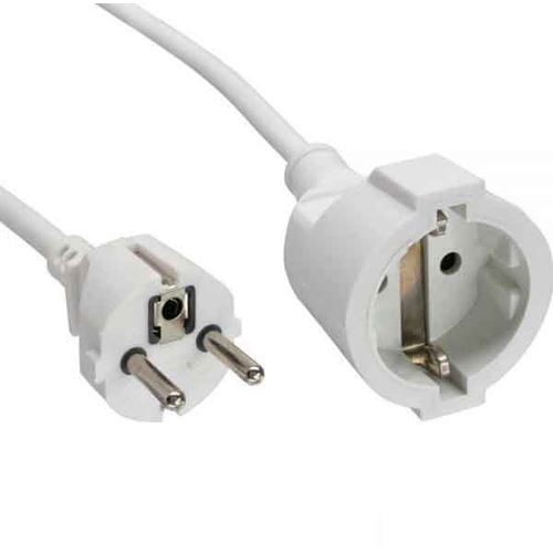 10.00m InLine Verlängerungskabel Schutzkontakt Stecker auf Schutzkontakt Buchse Weiß Kindersicherung