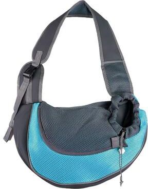 Uplift Essentials Hands Free Mesh Sling Pet Carrier blue l