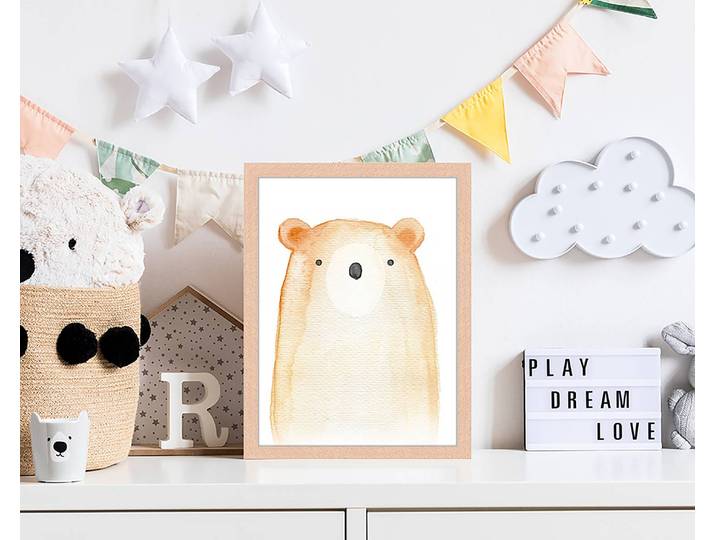 Tableau déco Cute Bear 33 x 43cm Multicolore