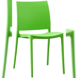 Décoshop26 - Stapelbarer Designerstuhl aus UV-beständigem grünem Kunststoff – für Garten Terrasse und Innenbereich 10_0007891