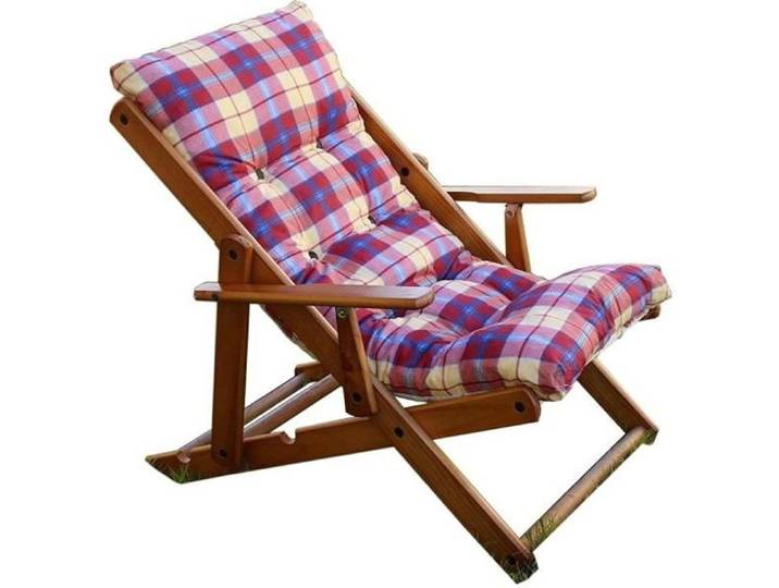 Fauteuil de jardin RELAX en bois inclinable dans 3 positions bordeaux
