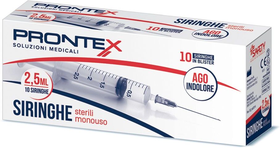 SAFETY SpA Siringhe Prontex 2,5 ml, 10 pezzi