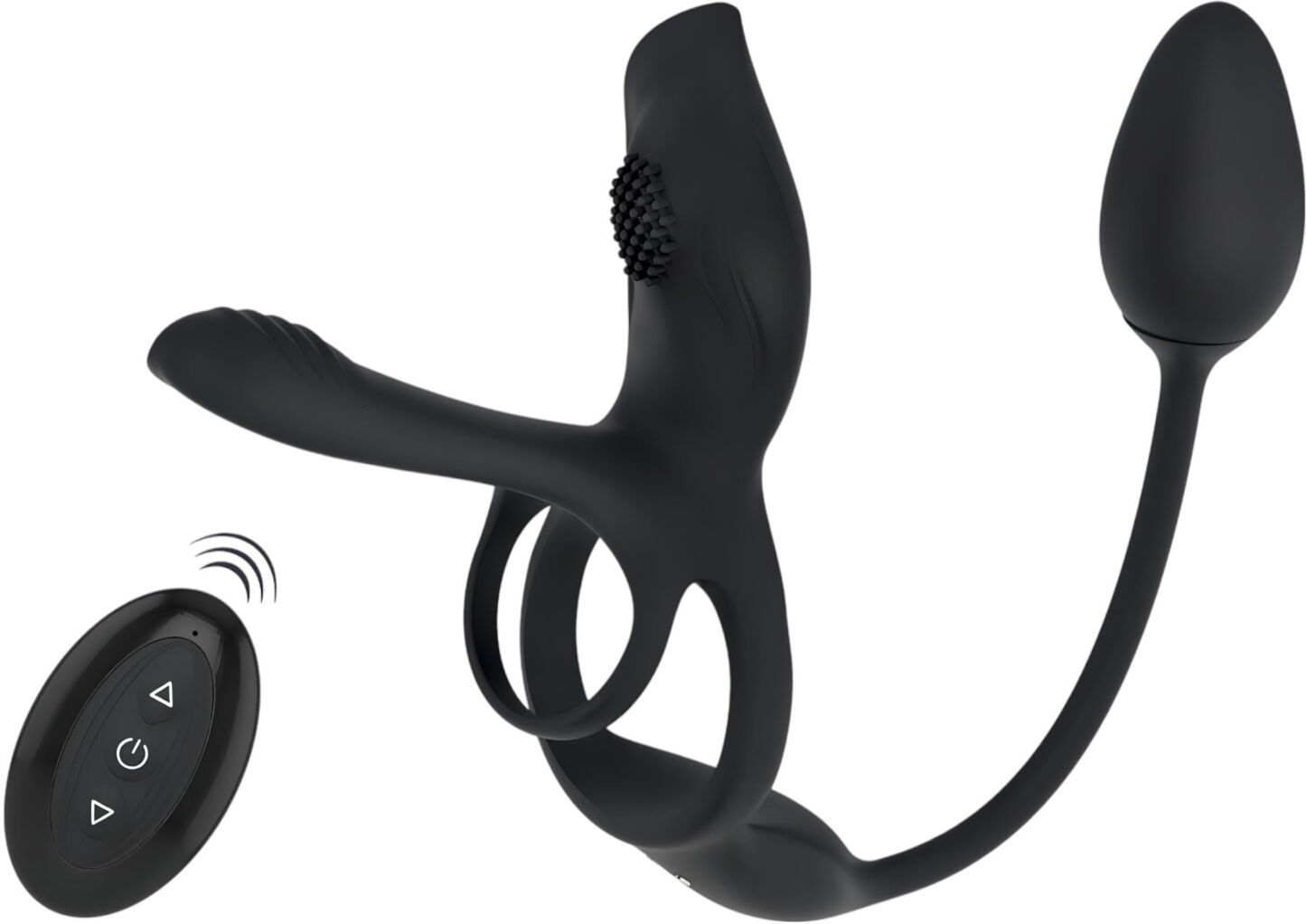 Couples Choice - Multifunctional Vibrating Ring (Black)