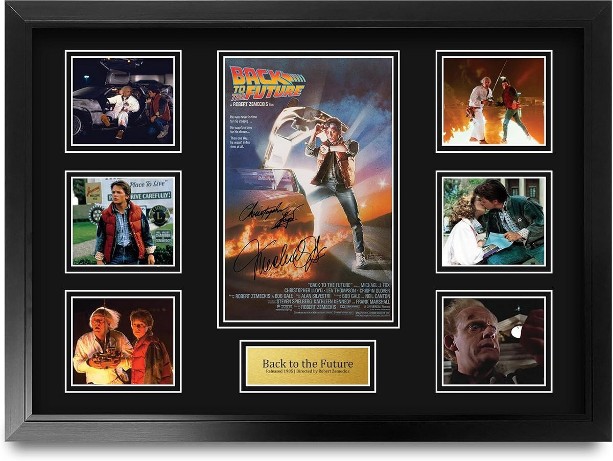 Ingelijste Film Memorabilia Display met Gedrukte Handtekening Replica, A2 Formaat