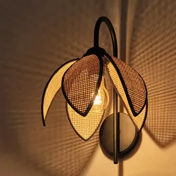 OSRAM Wandleuchte Decor Rattan Lotus aus Rattan|Stahl mit E27 Fassung beige