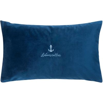 Dekokissen PAD "OCEAN", marine, bestickt, B:30cm L:40cm, Polyester, Dekokissen_Sitzkissen_Kissenhüllen, schicke stickerei