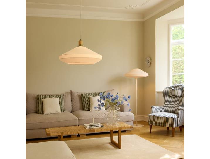 PARIS SOFT Stehlampe, creme, Textil Höhe 140cm - Halo Design - Wohnzimmer - Stoff / Textil - Einflammig