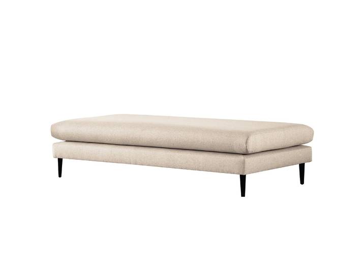 Hockerbank Kayena 181 x 44 x 78cm Beige Schwarz Webstoff Inas: Cappuccino