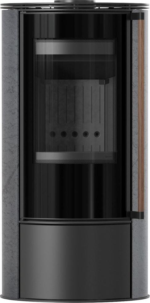 KRATKI ERIK Ø150 5,5 kW Keramikofen GRAFITE SATIN Stahldeckel Jatoba Griff