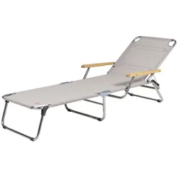Gartenliege Amigo aus Aluminium mit Armlehne, 3-fach verstellbar, taupe, outdoor geeignet