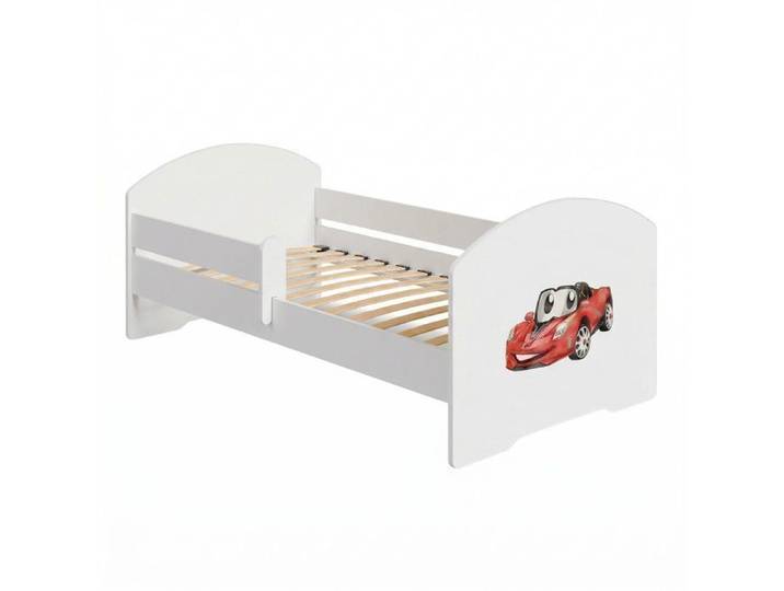 Lit enfant LUK 70x140 cm pour garçon avec sommier et barrière de sécurité – lit enfant motif voiture