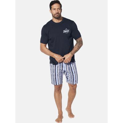 Schlafanzug JAN VANDERSTORM "Kurzer Schlafanzug ASKIVAR", Herren, Gr. XXL, blau (dunkelblau), Obermaterial: 100% Baumwolle CO., Homewear-Sets Schlafanzug