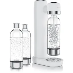 Arendo Wassersprudler Soda Maker mit 3x 1000 ml Flaschen, kompatibel mit 60l CO2 Zylindern, (Set, 4-tlg., Soda Maker, PET-Flasche)