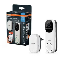 OSRAM SMART+ WLAN-Türklingel mit Kamera, 2K, Akku, IP66, Weiß