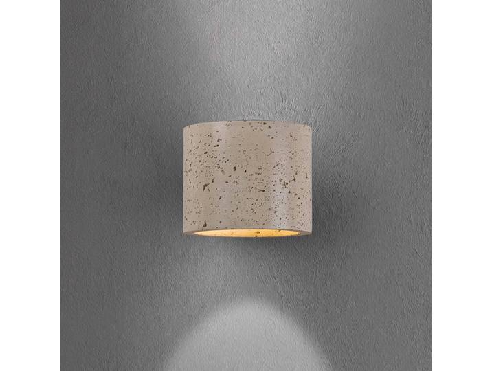 Schöner Wohnen Wandleuchte Traventa, dimmbar, creme / amber, für Wohn- / Esszimmer, Beton, Mediterran