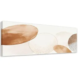 LEINWANDBILD Kreise Kreise Aquarell Beige Minimalismus 150x50cm