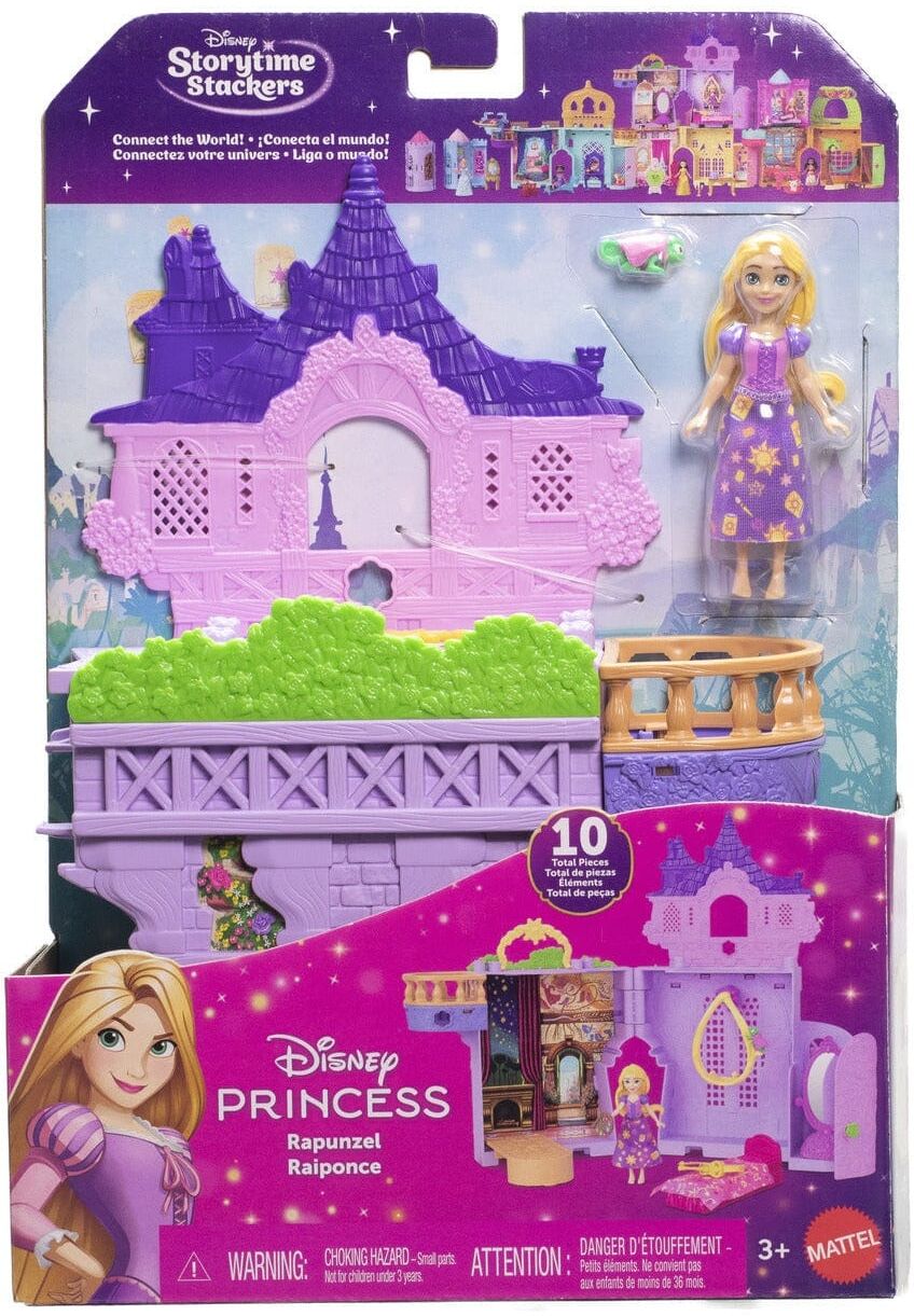 Disney Princess Rapunzel Stacking Castle Toy Set by Mattel - Includes Multiple Stacking Pieces for Creative Play - Ages 3 and Up