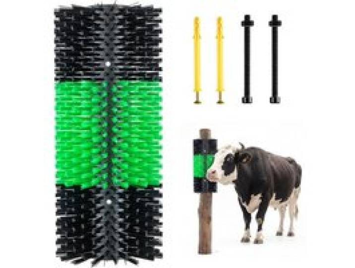 VEVOR Kratzbürste 43x19 cm, Viehbürste 1 Stk. inkl. 4 Schrauben, Rinderkratzer zur Linderung von Rückenjucken, Massage-& Pflege-Kratzwerkzeug für Pferde, Rinder, Schafe & Schweine, Grün & Schwarz
