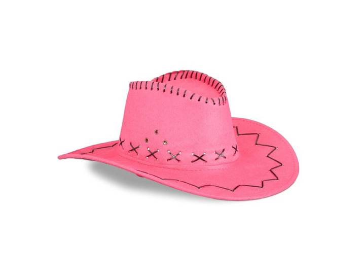 Relaxdays 2 x Cowboyhut Fasching pink