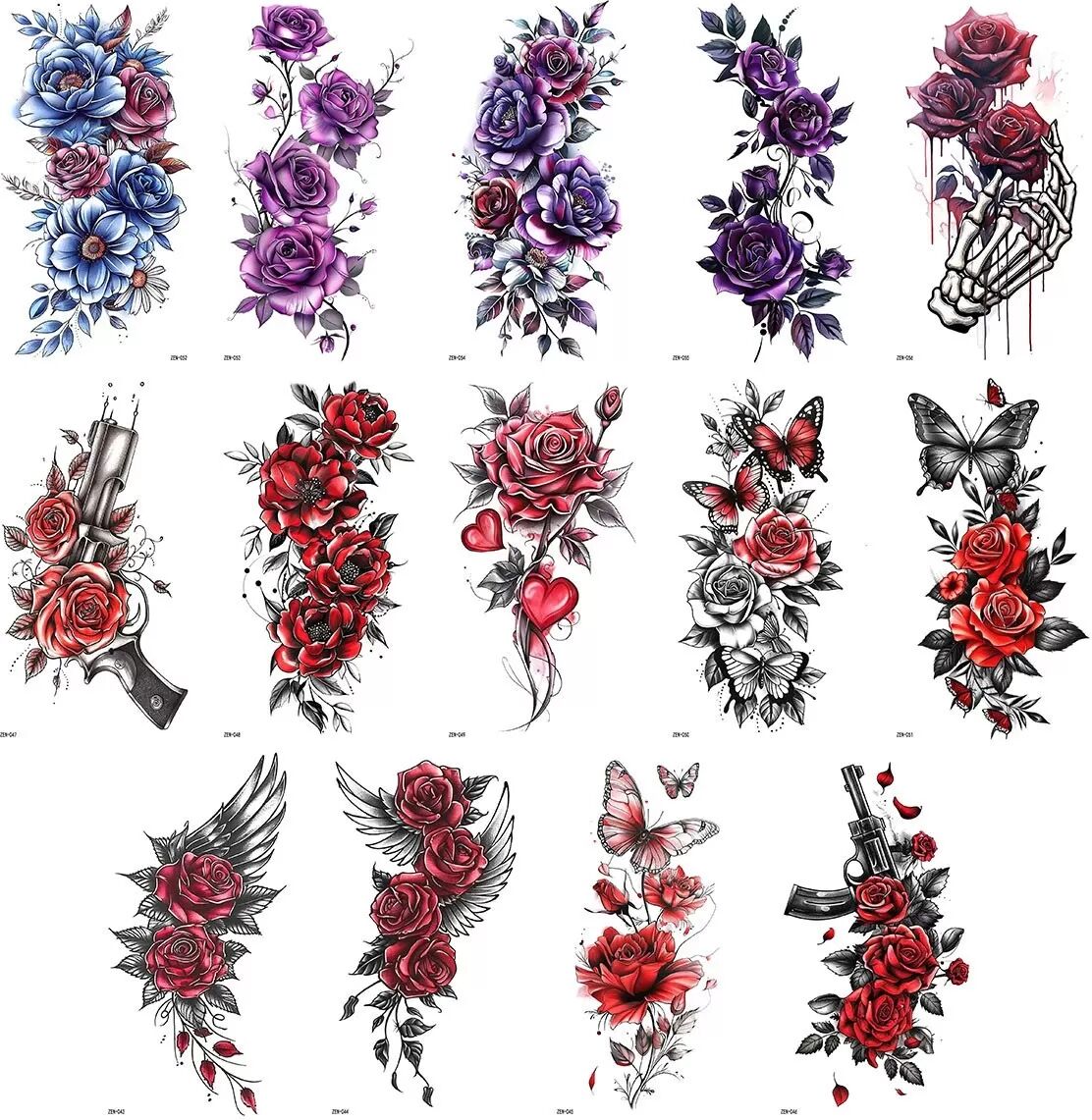 INF Sommer Temporäre Tattoos 14-teilig Wassertransfer-Aufkleber — wasserfest, schweißfest, langanhaltend
