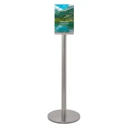 Edelstahl-Informationsdisplay-System »Q« mit Plakattasche für DIN A4 beidseitig