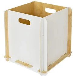 HMF Aufbewahrungsbox aus Holz zum Zusammenstecken, passend für Kallax, 32 x 32 x 32 cm, Weiß